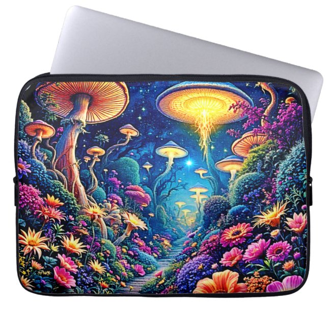 Mystic Bloom Forest onder de sterren Laptop Sleeve (Voorkant)