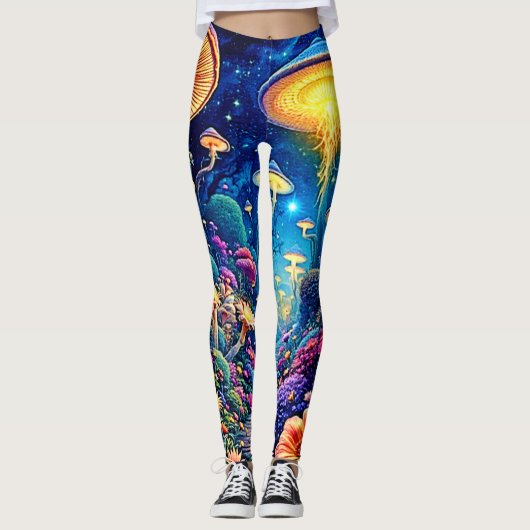Mystic Bloom Forest onder de sterren Leggings (Voorkant)