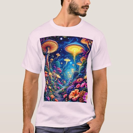 Mystic Bloom Forest onder de sterren T-shirt (Voorkant)