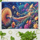 Mystic Bloom Forest onder de sterren Theedoek (Gevouwen)