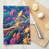 Mystic Bloom Forest onder de sterren Theedoek (Quarter Fold)