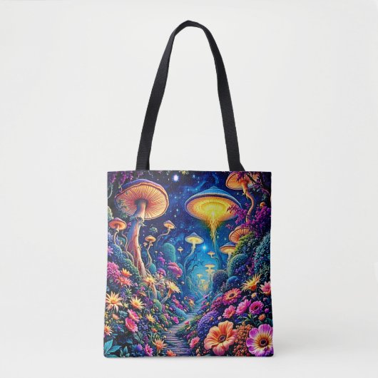 Mystic Bloom Forest onder de sterren Tote Bag (Voorkant)