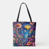 Mystic Bloom Forest onder de sterren Tote Bag (Achterkant)