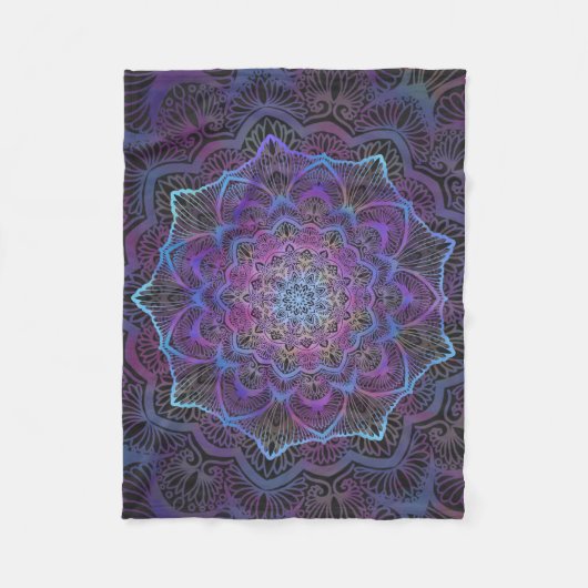 Mystic Bloom Mandala Fleece Deken (Voorkant)