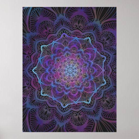 Mystic Bloom Mandala Poster (Voorkant)