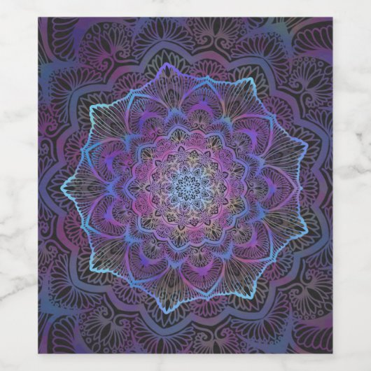 Mystic Bloom Mandala Wijn Etiket (Enkel label)