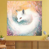 Mystic Bloom Spring Fox Waterverf Canvas Afdruk (Insitu (Woonkamer))