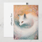 Mystic Bloom Spring Fox Waterverf Feestdagenkaart (Voorkant / Achterkant)