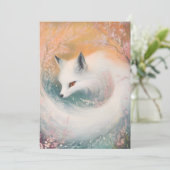 Mystic Bloom Spring Fox Waterverf Feestdagenkaart (Staand voorkant)