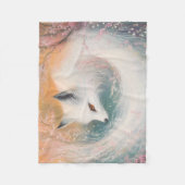Mystic Bloom Spring Fox Waterverf Fleece Deken (Voorkant)