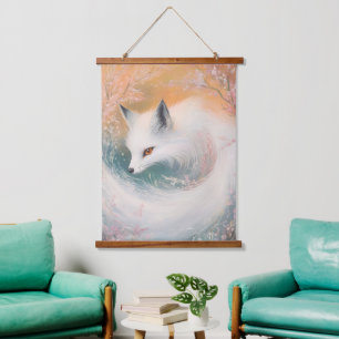 Mystic Bloom Spring Fox Waterverf Hangend Wandkleed