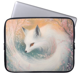 Mystic Bloom Spring Fox Waterverf Laptop Sleeve