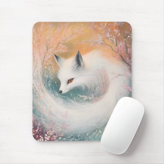 Mystic Bloom Spring Fox Waterverf Muismat (Met muis)