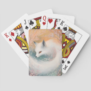 Mystic Bloom Spring Fox Waterverf Pokerkaarten