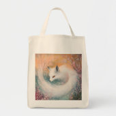 Mystic Bloom Spring Fox Waterverf Tote Bag (Voorkant)