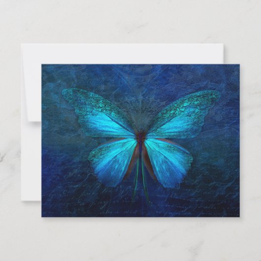Mystic Blue Butterfly 4.25x5.5 Aangepast Kaart (Voorkant)