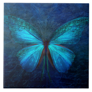 Mystic Blue Butterfly Tegeltje