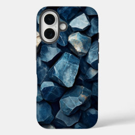Mystic Blue Crystals Print Telefoonhoesje voor iPh iPhone 16 Hoesje