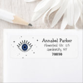 Mystic blue eye en sterren magisch design, kwaadaa etiket (Insitu)