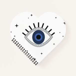 Mystic blue eye en sterren magisch design, kwaadaa notitieboek
