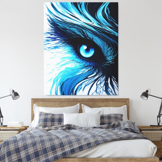 Mystic Blue Gaze: The Art That Hypnotizes Canvas Afdruk (Insitu (Slaapkamer))