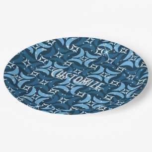 Mystic Blue Moons Pattern Paper Borden Papieren Bordje