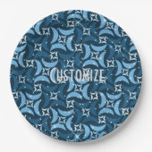 Mystic Blue Moons Pattern Paper Borden Papieren Bordje (Voorkant)