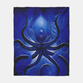 "Mystic Blue Octopus Blanket** Fleece Deken