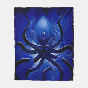 "Mystic Blue Octopus Blanket** Fleece Deken