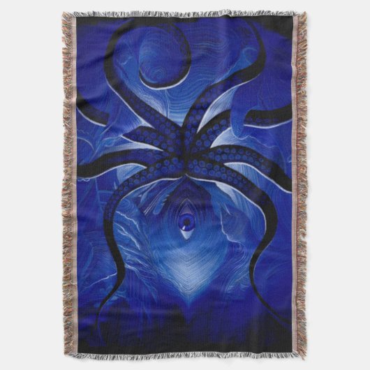 Mystic Blue Octopus Gooi Deken ** (Voorkant Verticaal)
