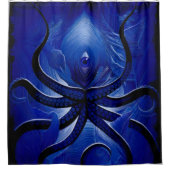 Mystic Blue Octopus - Surreal Ocean Guardian Douchegordijn (Voorkant)