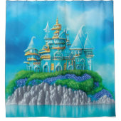 Mystic Blue Palace douchegordijn (Voorkant)