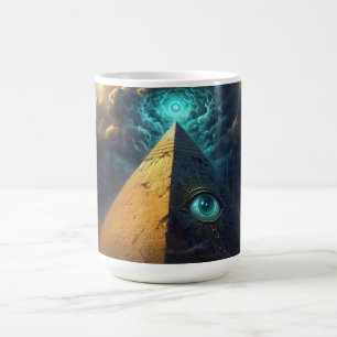 Mystic Blue Pyramid Art Koffiemok