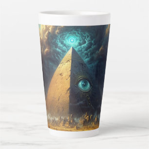 Mystic Blue Pyramid Art Latte Mok