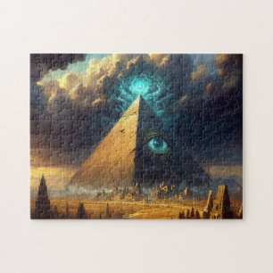 Mystic Blue Pyramid Art Legpuzzel