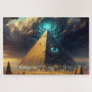 Mystic Blue Pyramid Art Legpuzzel