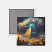 Mystic Blue Pyramid Art Magneet (Voorkant / Achterkant)