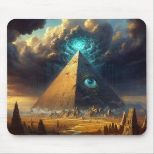 Mystic Blue Pyramid Art Muismat