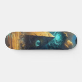 Mystic Blue Pyramid Art Persoonlijk Skateboard (Horizontaal)