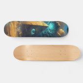 Mystic Blue Pyramid Art Persoonlijk Skateboard (Horizontaal)