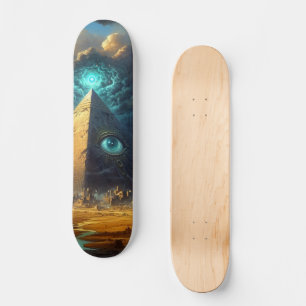 Mystic Blue Pyramid Art Persoonlijk Skateboard