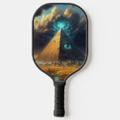 Mystic Blue Pyramid Art Pickleball Paddle (Achterkant)