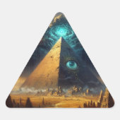 Mystic Blue Pyramid Art Sticker (Voorkant)