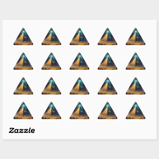Mystic Blue Pyramid Art Sticker (Vel)