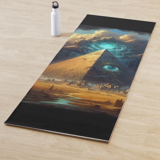 Mystic Blue Pyramid Art Yogamat (In situ)