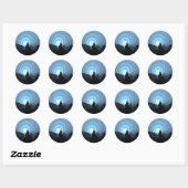 Mystic Blue Sunrise Ronde Sticker (Vel)