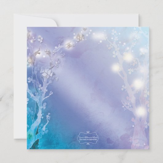 Mystic Blue Trees Huwelijksjubileum Kaart (Achterkant)