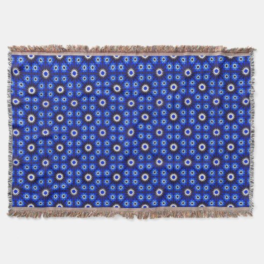 Mystic Blue Zellige Geometry Deken (Voorkant)