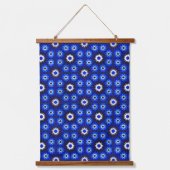 Mystic Blue Zellige Geometry Hangend Wandkleed (Voorkant)