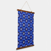 Mystic Blue Zellige Geometry Hangend Wandkleed (Gebogen)